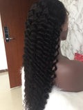 Loose Deep Wave Virgin Human Hair Full Lace Wig 13x6 Frontal Lace Wig Naturlal Black #1B